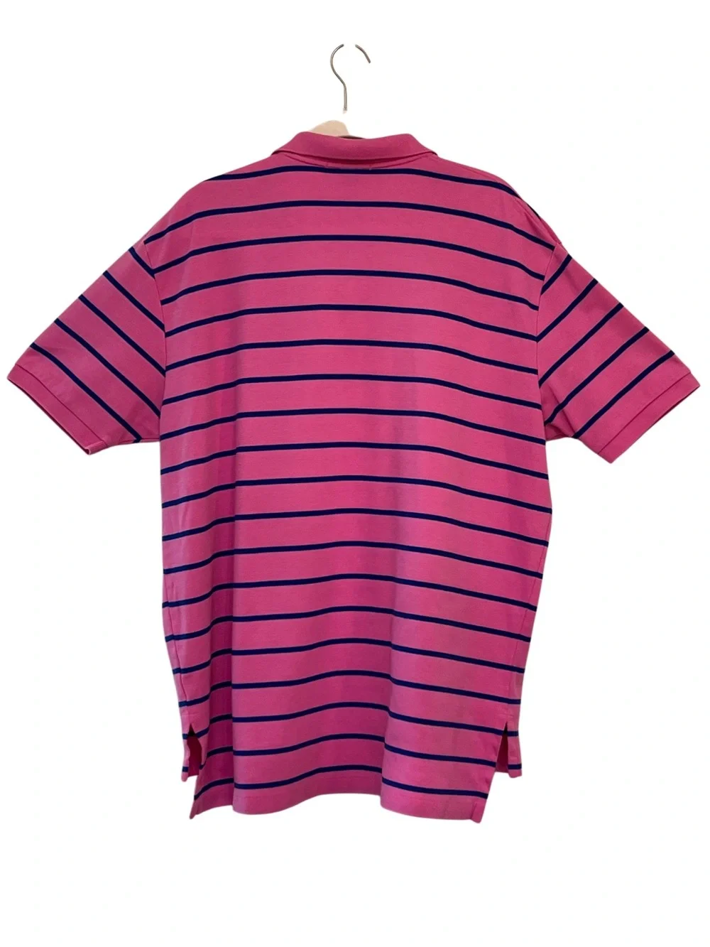 Polo by Ralph Lauren Pink Blue Striped Cotton Polo Shirt XL